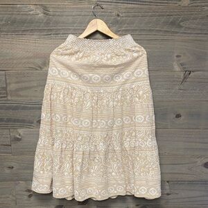 Alice + Olivia cotton embroidered skirt.